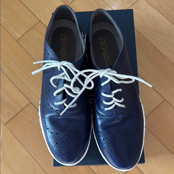 Cole Haan Shoes - ZeroGrand Blue Leather Oxford Shoes